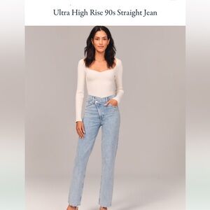 Abercrombie Curve Love The 90s Straight Ultra High Rise Crossover Jean